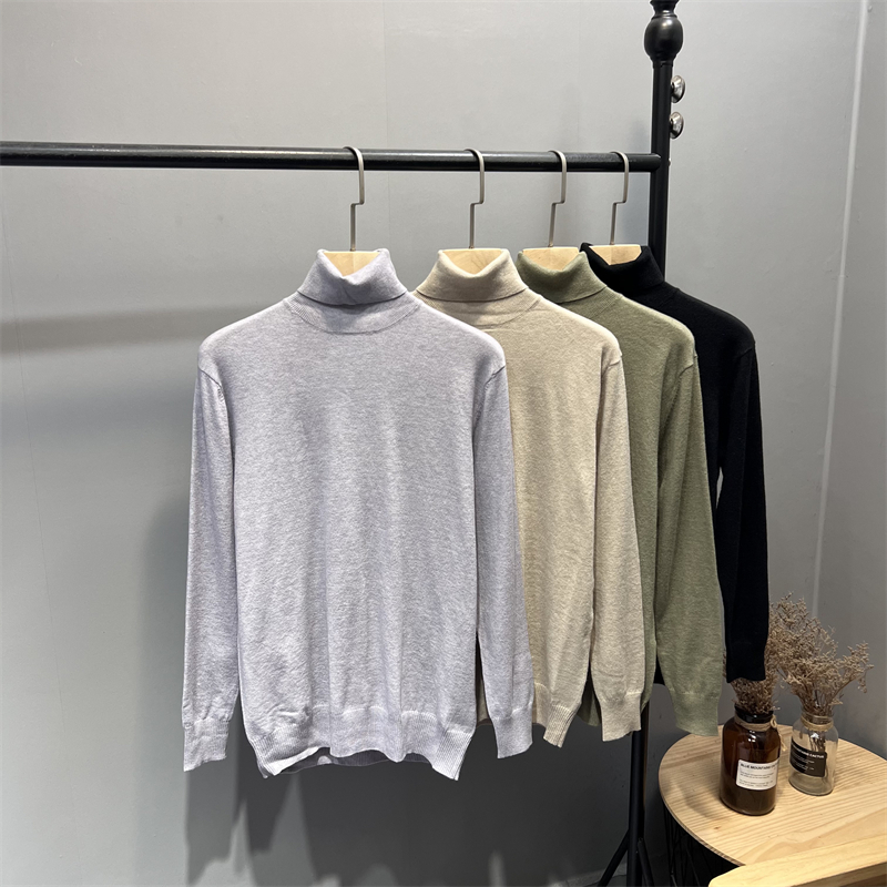 男士高领毛衣针织衫羊毛混纺