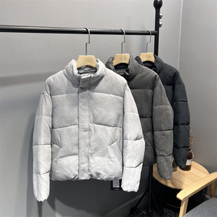 桃皮绒面料！设计师线！秋冬日系男女立领纯色百搭面包服棉衣情侣