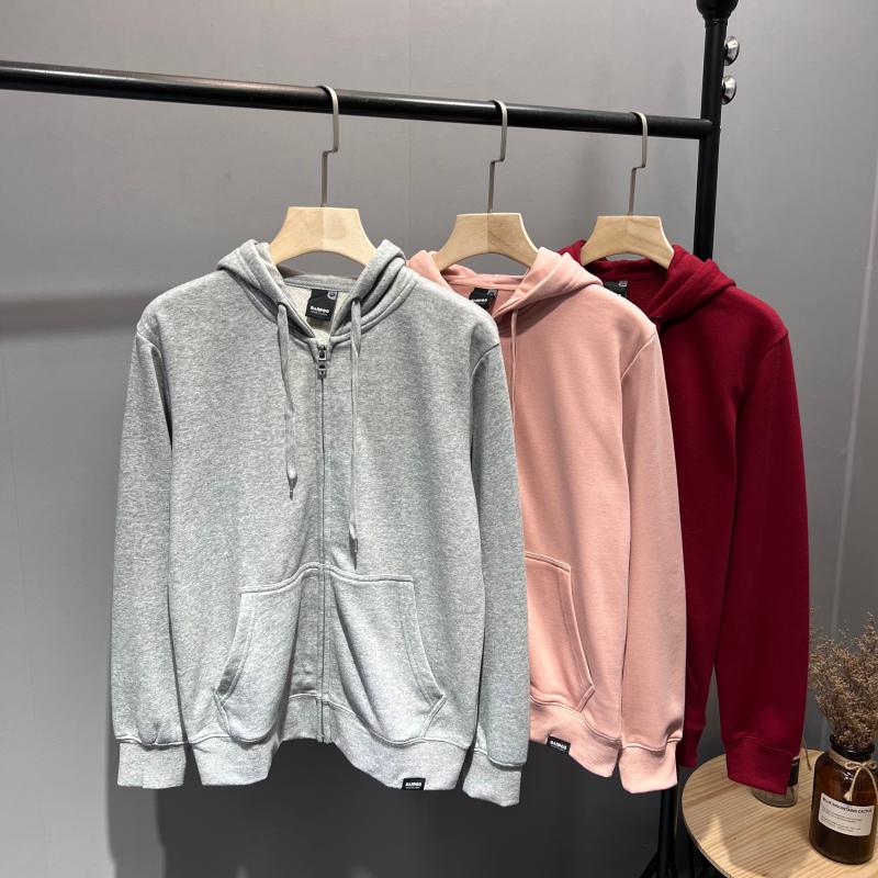 太值了!情侣款!春季运动休闲连帽卫衣简约百搭毛圈拉链开衫外套