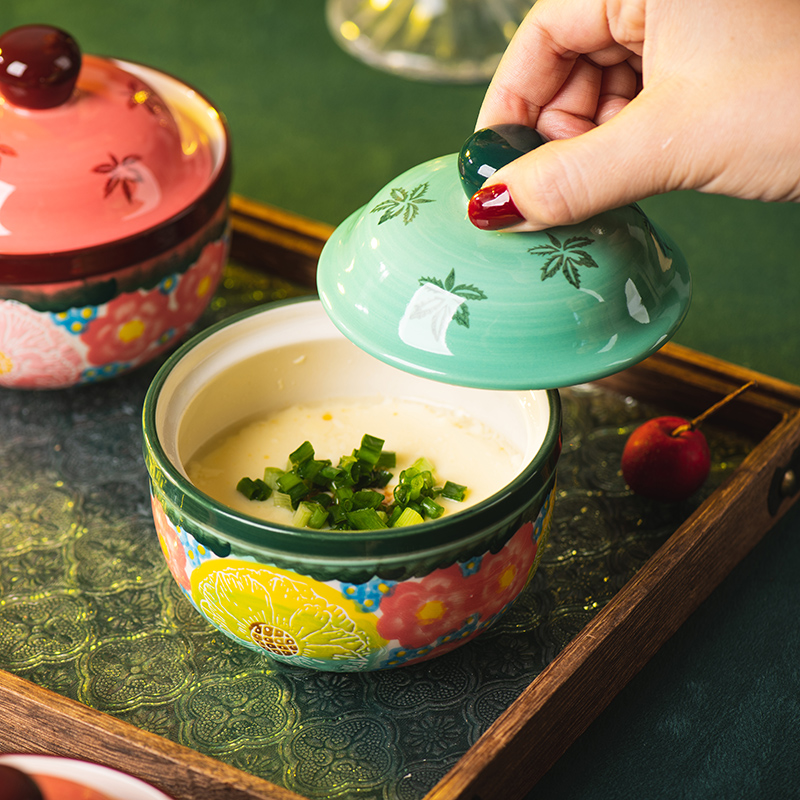 陶瓷隔水炖家用陶瓷带盖炖罐蒸碗