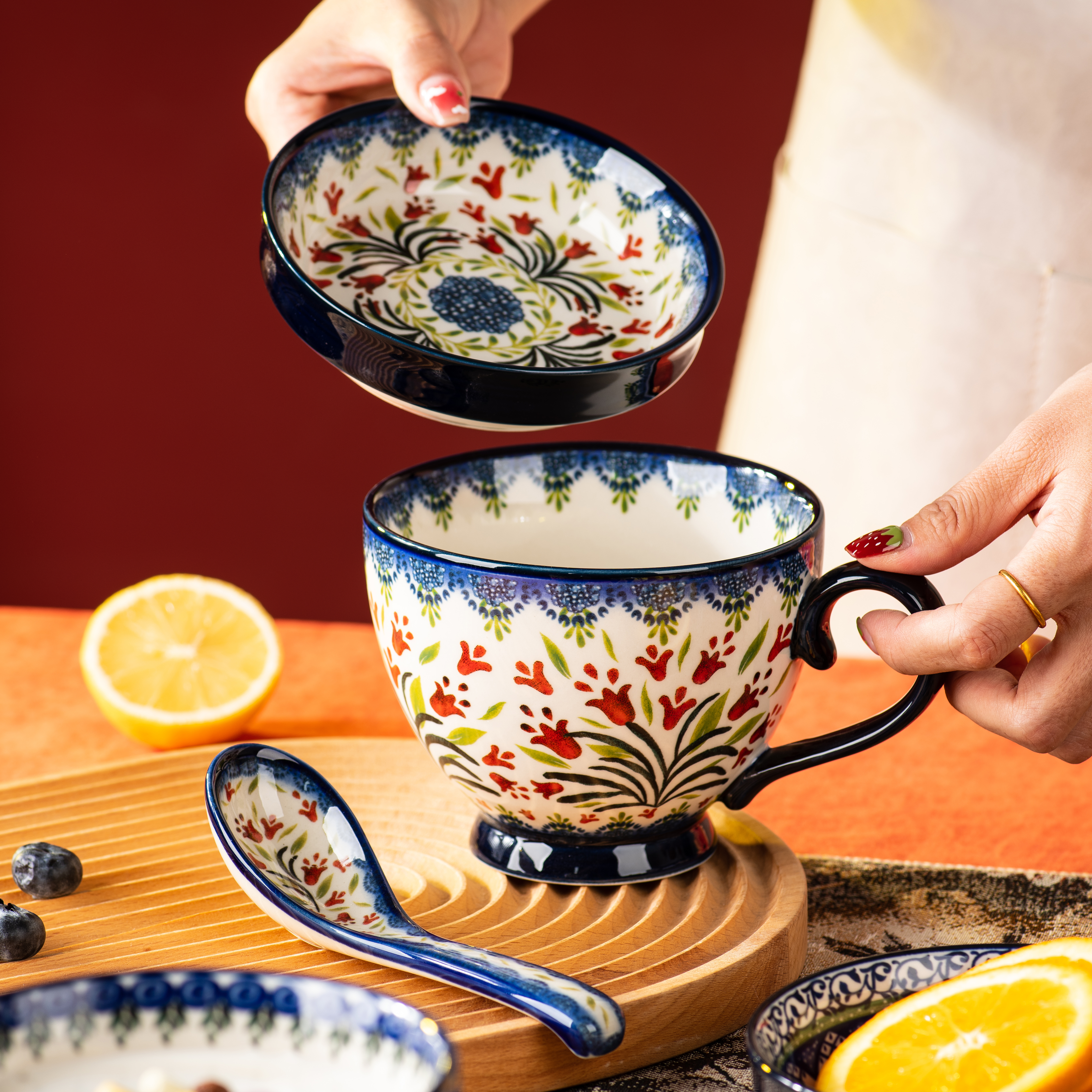 早餐杯陶瓷带盖马克杯女生日礼物