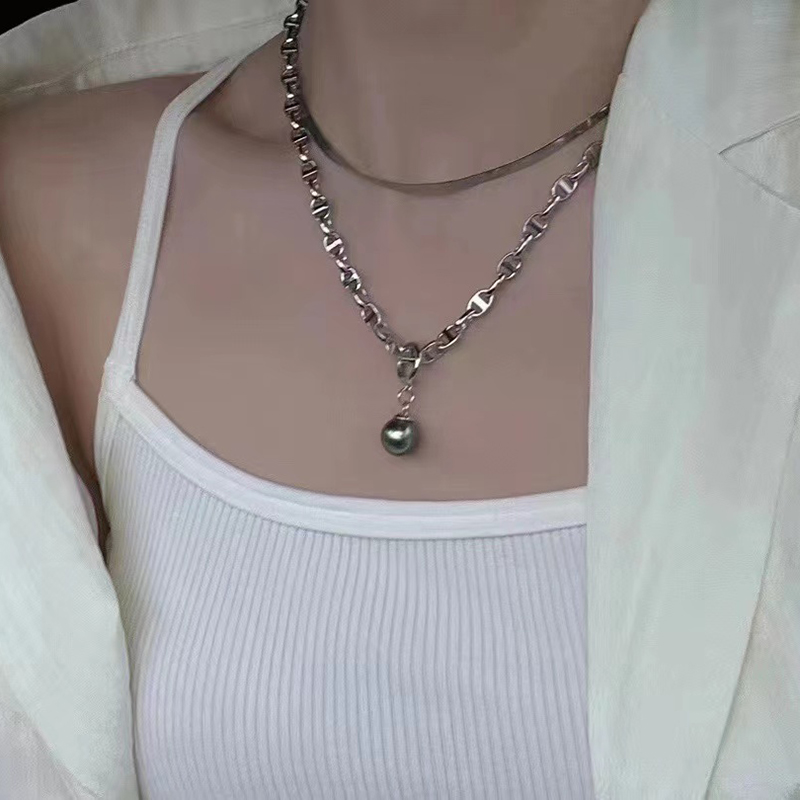 天然海水珍珠项链短款锁骨链女