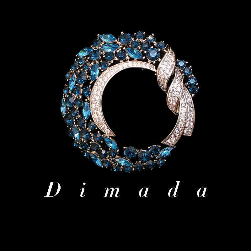 dmd迪曼达女圆形花环胸针