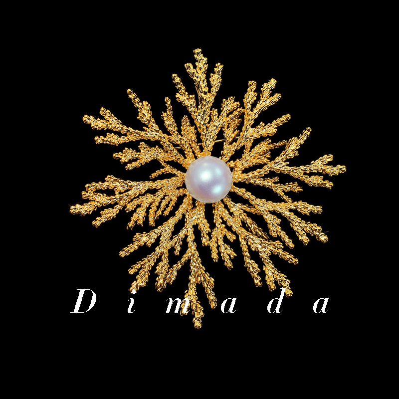 日韩时尚金色雪花胸针女优雅配饰