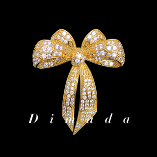 日韩简约丝带蝴蝶结胸针高档女胸花西装 高级感配饰 别针时尚