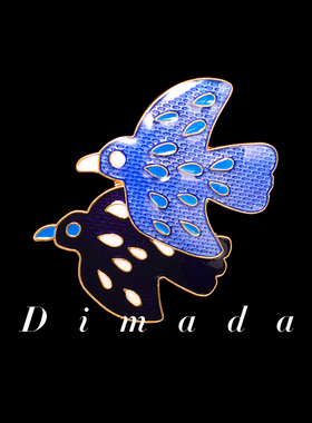 D.M.D/迪曼达日韩蓝色飞鸟胸针高档女胸花别针设计感小众胸花