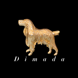 时尚 别针百搭合金配饰 复古小狗胸针女高级感中古胸花简约西装