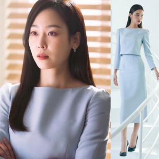 徐睿知同款一字领上衣高腰半裙套装2025韩版短款上衣裙子通勤装