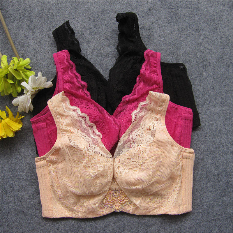 全罩杯大码 胖MM内衣 侧收副乳美背舒服CD杯薄款有钢圈背心式文胸