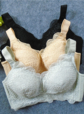 无钢圈 薄杯内里100%棉大尺码全罩杯 BCDEF杯 大胸显小五排扣内衣