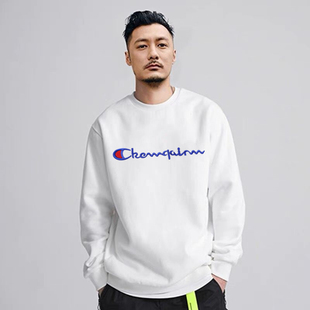 潮牌刺绣卫衣男圆领加绒套头休闲宽松大码 外套 情侣运动休闲男士