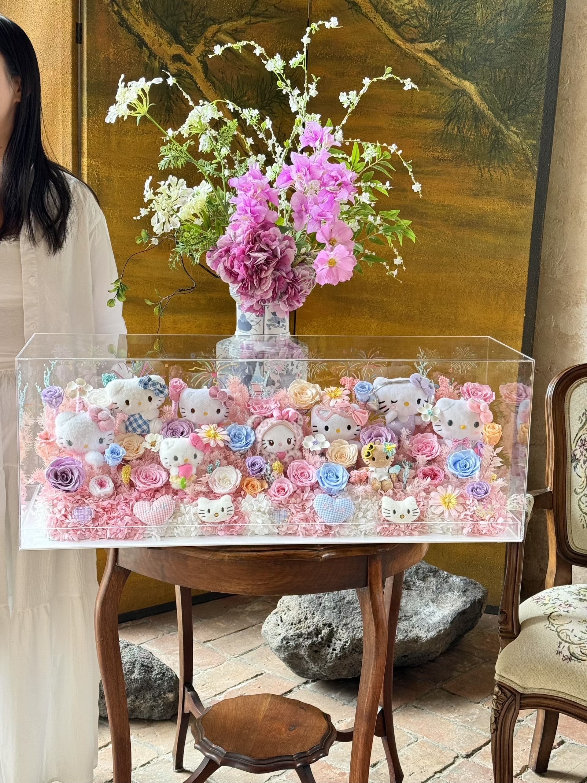 圣诞节情人节hellokitty永生花摆件生日表白求婚送女友闺蜜礼物盒