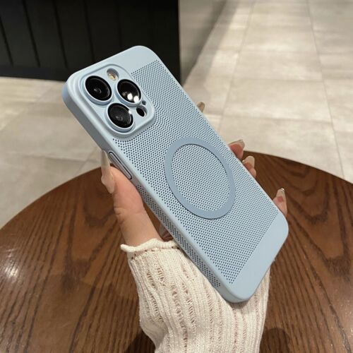 适用苹果16promax手机壳新款iphone16pro保护套ip15超薄透气散热Magsafe磁吸全包男女款16plus磨砂简约后外壳