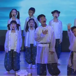 六一新款玉盘合唱服装儿童演出服男童女童问月民族风舞蹈服中国风