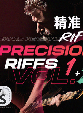 纸质中文版+视频 Richard Henshall精准Riffs 1+2套装 电吉他Riff