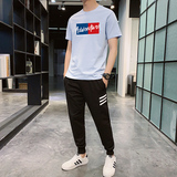 运动休闲百搭衣服套装T恤男2025年春夏新款韩版潮流帅气一套P60，男装T恤，星座211-2
