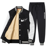 冬季羊羔绒套头棒球服卫衣加绒加厚外套学生套装A163-BYP585-P110，男装休闲套装，星座211-2