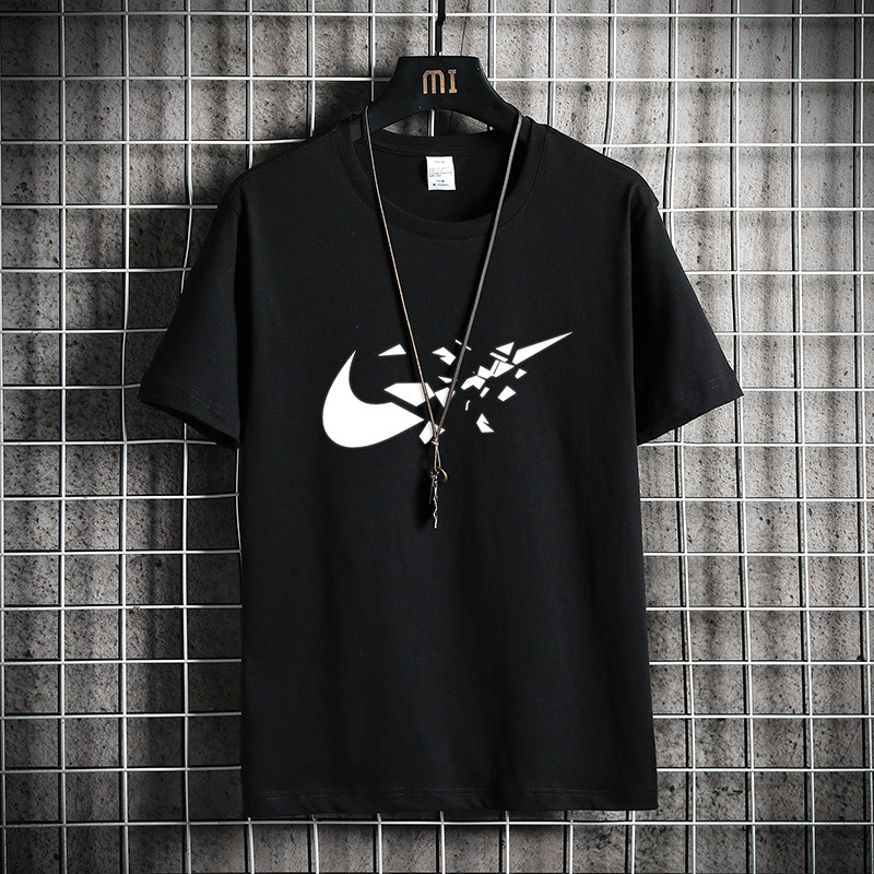 日系现货纯棉印花短袖T恤男女同款全棉圆领打底衫潮白色半袖-P25，男装T恤，星座211-2