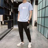 百搭衣服2025年春夏新款运动休闲套装T恤男韩版潮流帅气一套P60，男装T恤，星座211-2