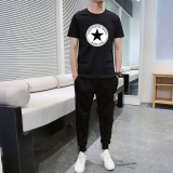永不断货青少年短袖九分裤春夏新款运动休闲套装T恤男韩版潮流P60，男装T恤，星座211-2