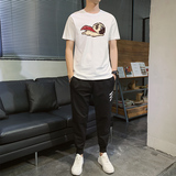 档口大货可主推2025男士休闲短袖套装潮流夏季两件套运动t恤男P60，男装T恤，星座211-2