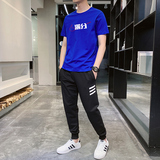 百搭衣服2025年春夏新款运动休闲套装T恤男韩版潮流帅气一套P60，男装T恤，星座211-2