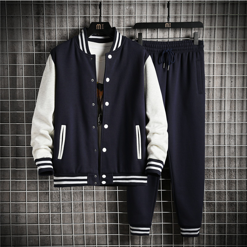 大码2025春季棉料棒球服男孩休闲运动套装青少年初中生棒球衫P95,男装休闲套装,星座211-2