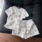 Glee 短裤 韩系卡通小狗印花睡衣套装 夏季 Sin 短袖 女款 新款 家居服