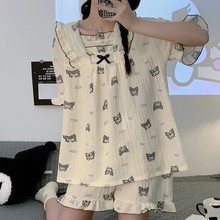 短袖 日系库洛米卡通学生纯棉2023年公主风家居服 可爱睡衣少女夏季