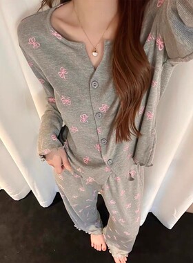 甜美蝴蝶结印花莫代尔睡衣女2025