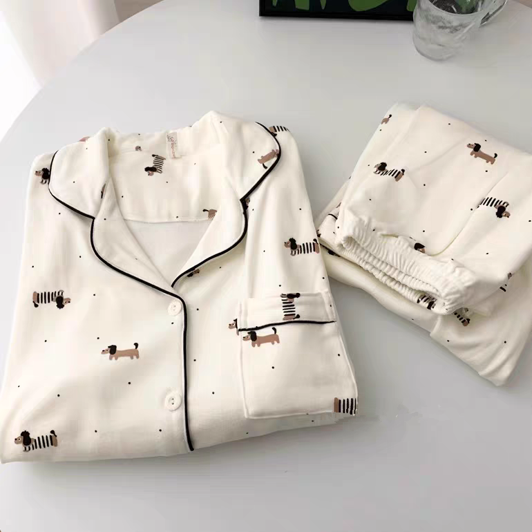 德绒睡衣女款2025秋冬季保暖小狗