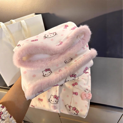 hellokitty德绒睡衣女秋冬季可爱