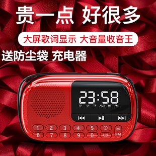 先科V90 蓝牙唱戏机小音响 老年人专用收音机迷你评书播放器便携式