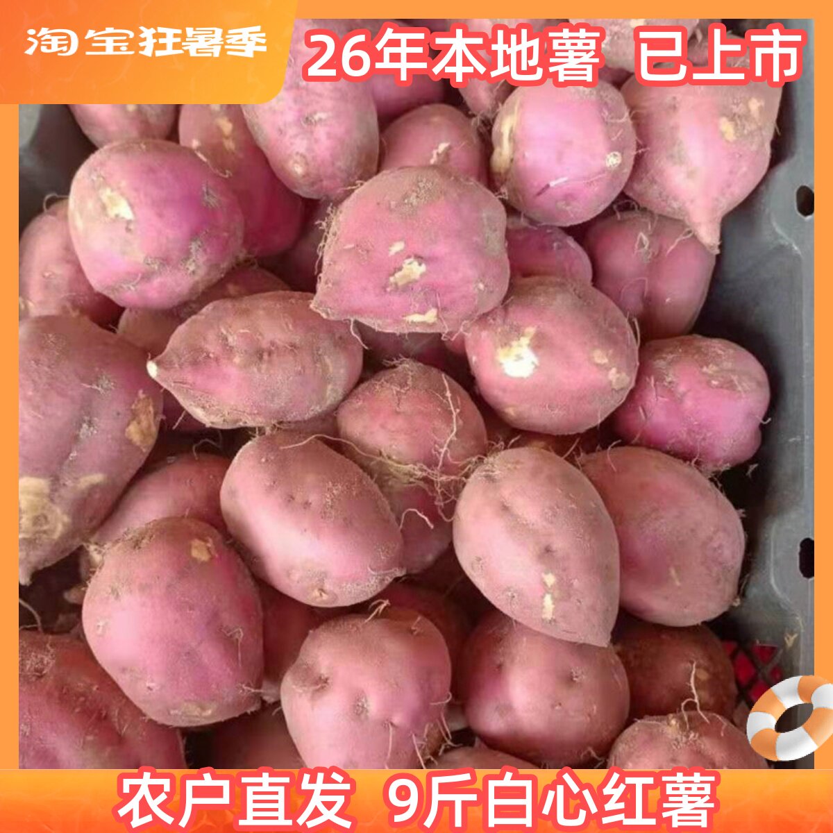 重庆红薯山芋助农地瓜红皮白心红薯新鲜干瓤粉圆红苕板栗番薯9斤