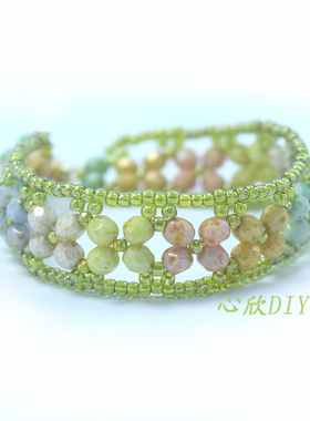 进口捷克火烧珠枣型珠4mm刻面菠萝珠马卡龙毕加索色Fire Polished