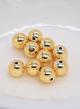 心欣DIY日本进口金珠散珠真空电镀2/3/6/8mm银珠尽量不碰水保色好