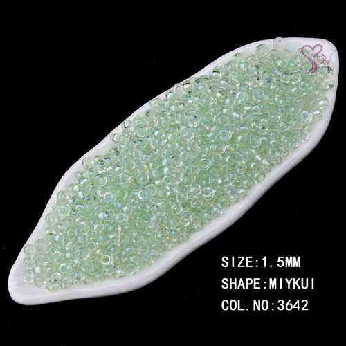 心欣DIY进口MIYUKI御幸米珠3642染芯珠蓝色1.5mm串珠编织散珠15/0