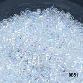 心欣DIY日本进口御幸古董珠1.6mm透明幻彩DB51法绣串珠5g约910