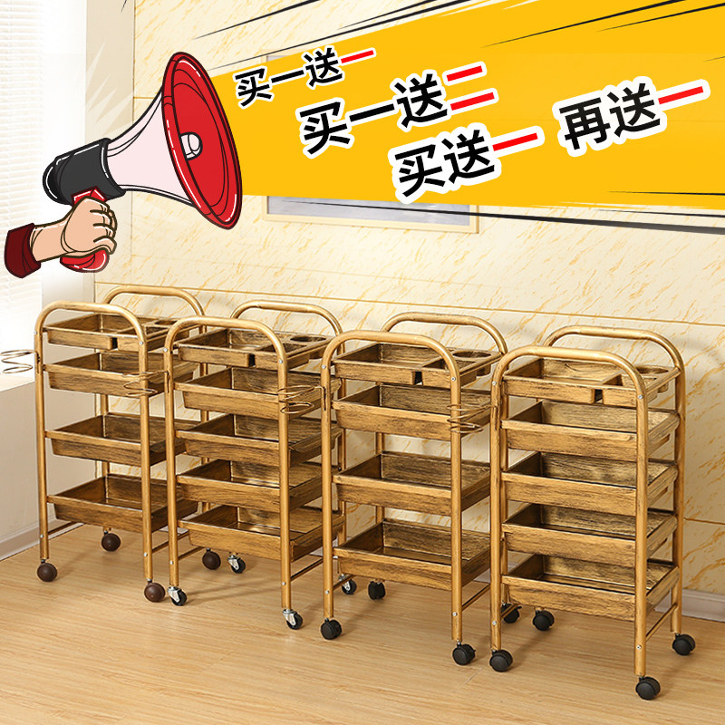 复古美发车发廊手推车杠车特价包邮美容小推车理发店烫染工具车