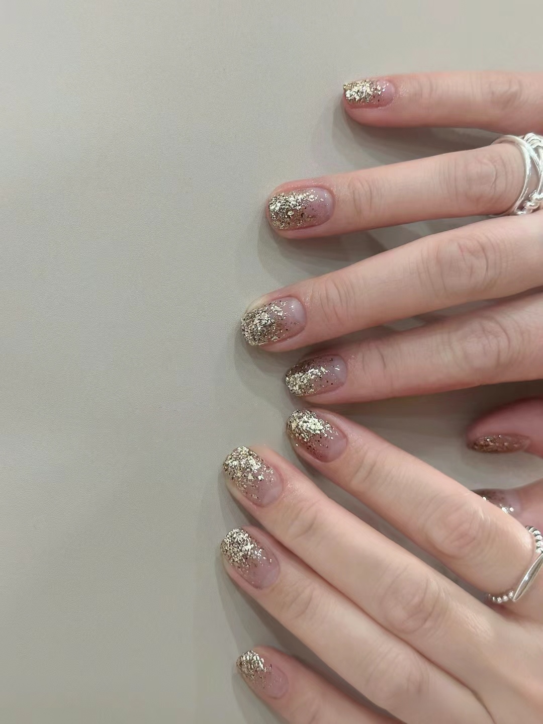 爆闪亮片穿戴甲妙甲生花手工美甲