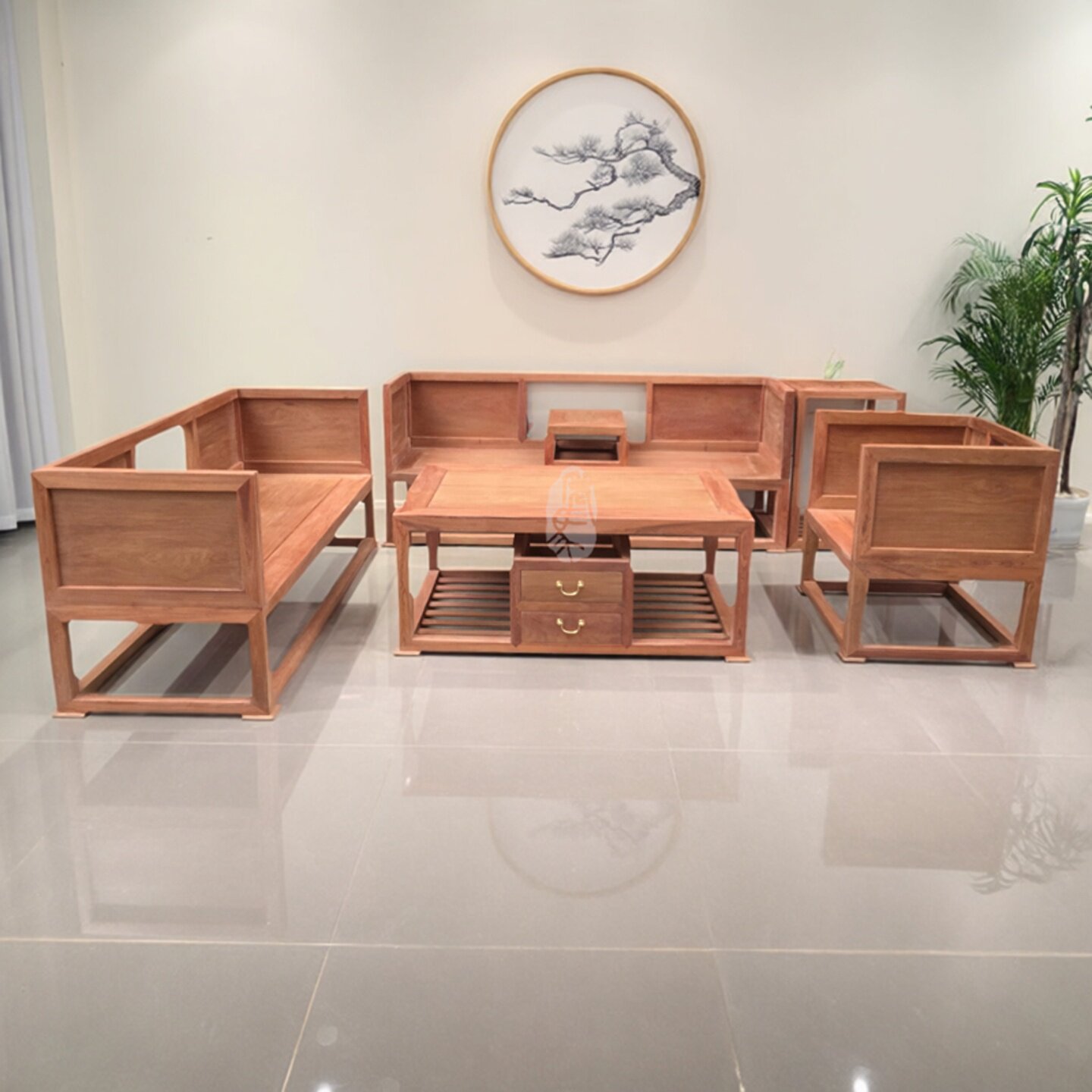 红木家具缅甸花梨木罗汉床沙发客厅沙发正宗大果紫檀实木沙发