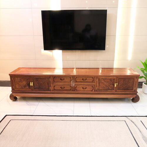 红木家具缅甸花梨木荷花电视柜地柜影音柜正宗大果紫檀厂家直销