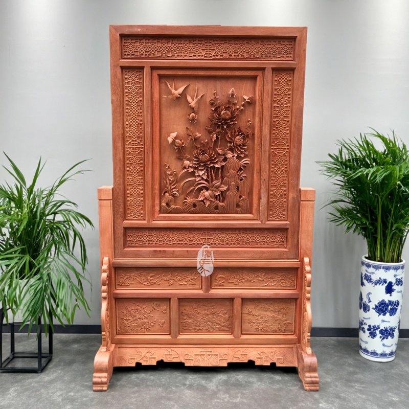 隔断客厅屏风手工雕刻