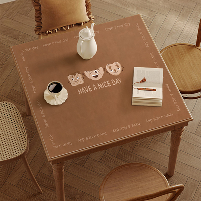 正方形实木餐桌硅胶桌垫四方方桌专用防水防油桌布小茶几免洗垫子