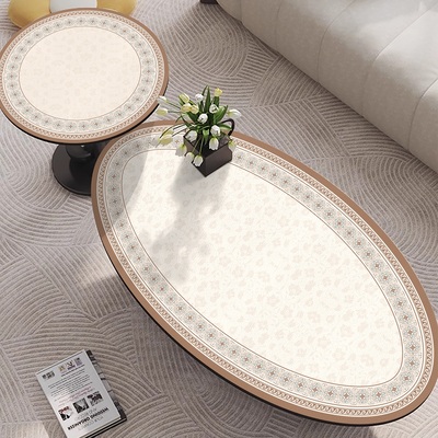 椭圆形茶几保护垫岩板桌垫防水防油防烫pvc皮革桌布餐桌台垫台布