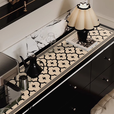 轻奢高级感电视柜窄长条桌垫餐边柜防水桌布入户鞋柜台面保护垫子