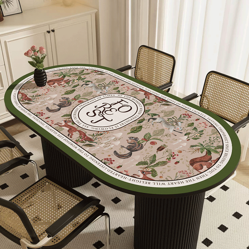 轻奢高级感椭圆形餐桌垫半圆弧形台桌布免洗防油防水皮革茶几桌垫,居家布艺,桌布,淘宝优惠券,粉丝福利购,淘宝优惠卷