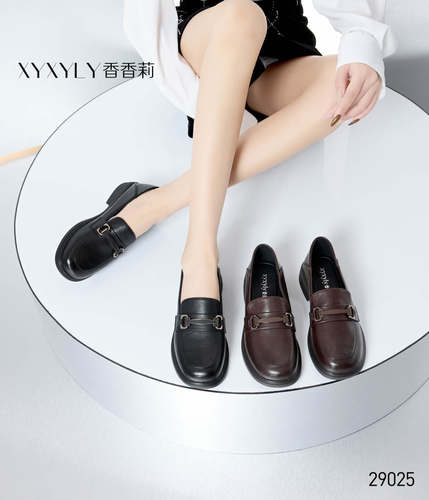 香香莉2025春季新款女鞋29020软皮低跟乐福鞋百搭舒适女单鞋29025