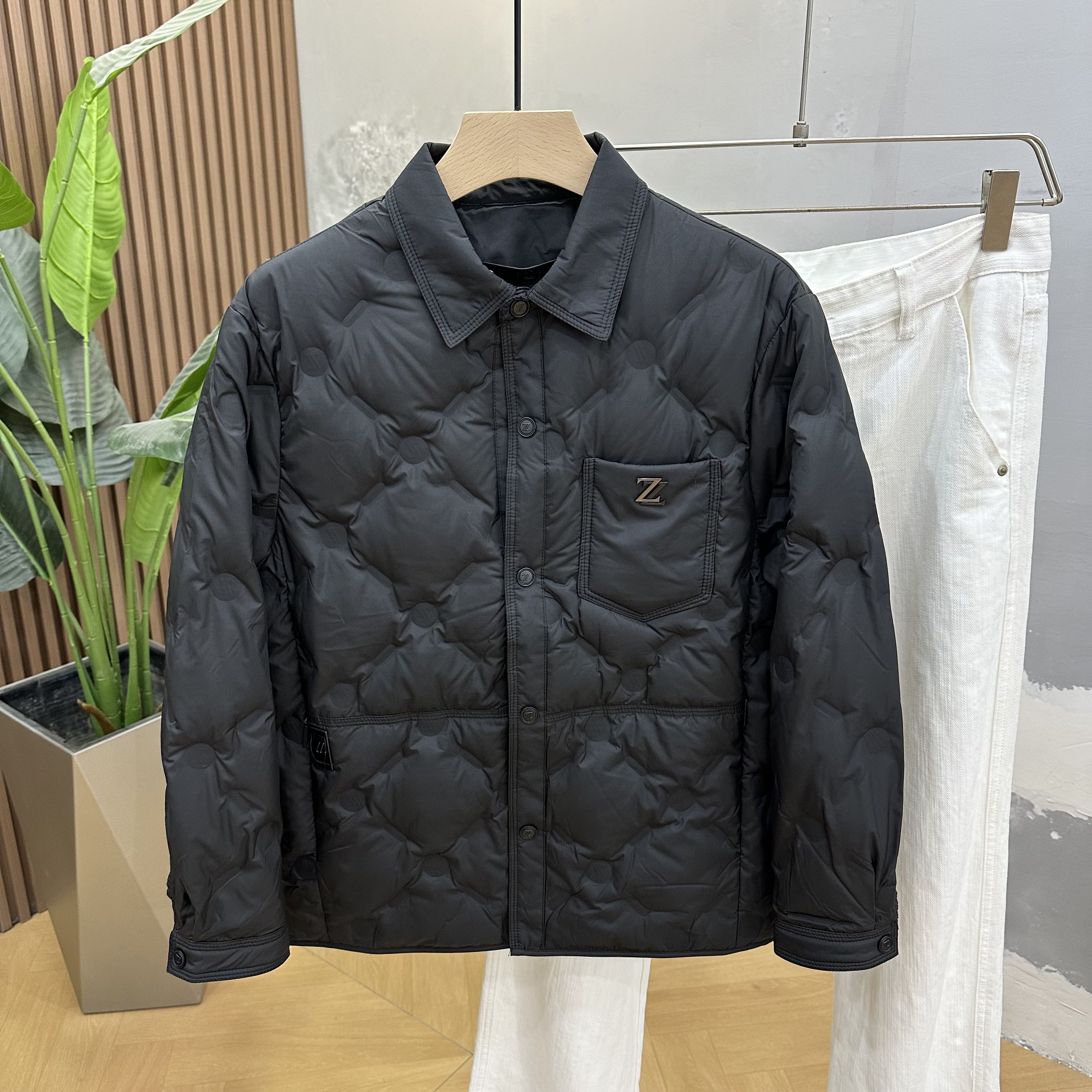 新款男士简约复古时尚潮流羽绒服