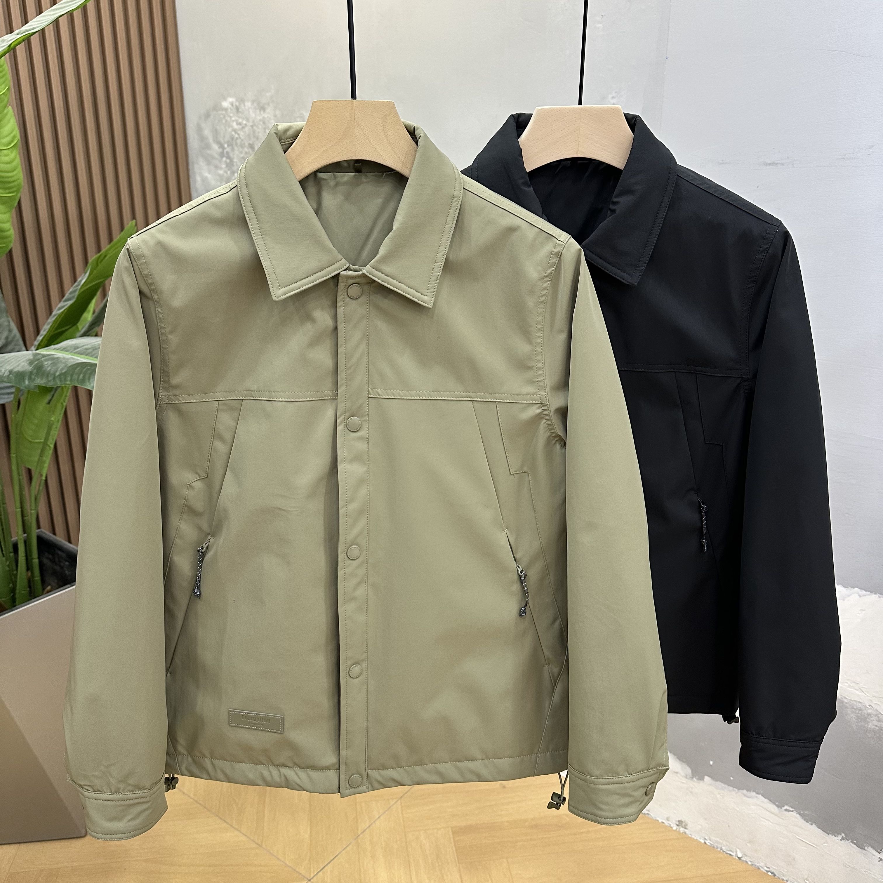 中老年保暖高品质修身翻领羽绒服